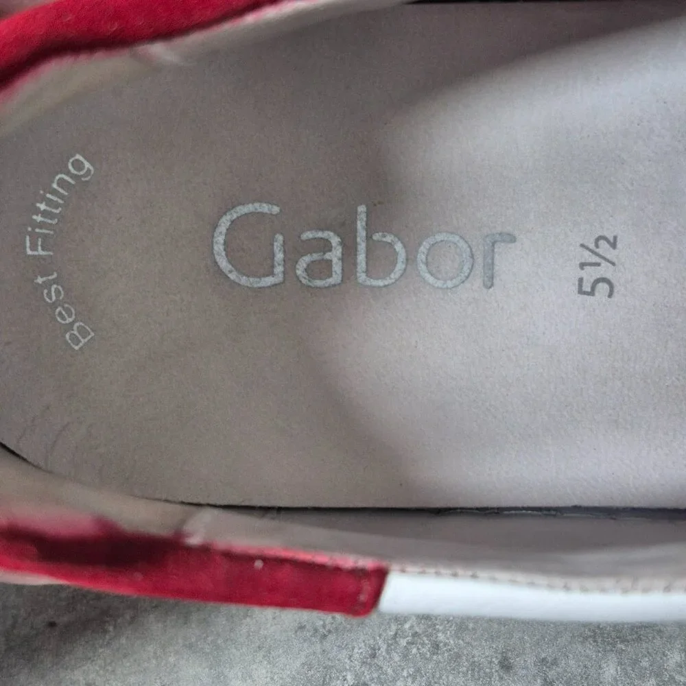 6.5 Gabor White and Red Leather Sneakers with Coloured Dots - Picture 8 of 12